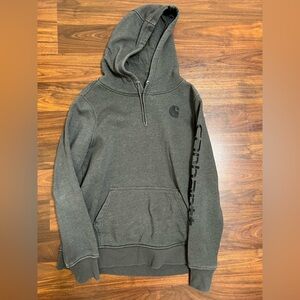 Carhartt Dark Gray Pullover Hoodie with Black Logo